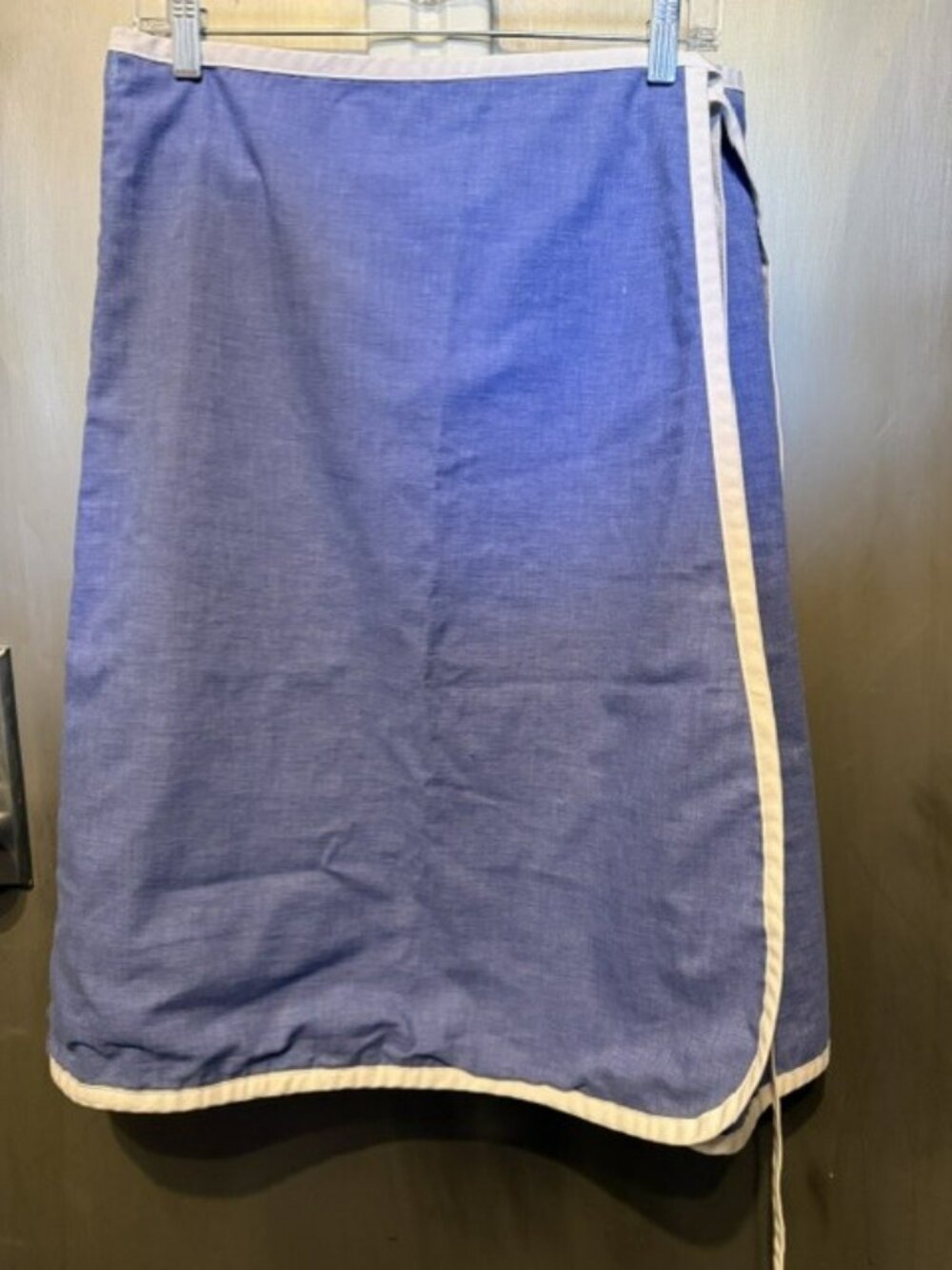 Vintage Reversible & Adjustable denim chambray & floral Wrap Skirt